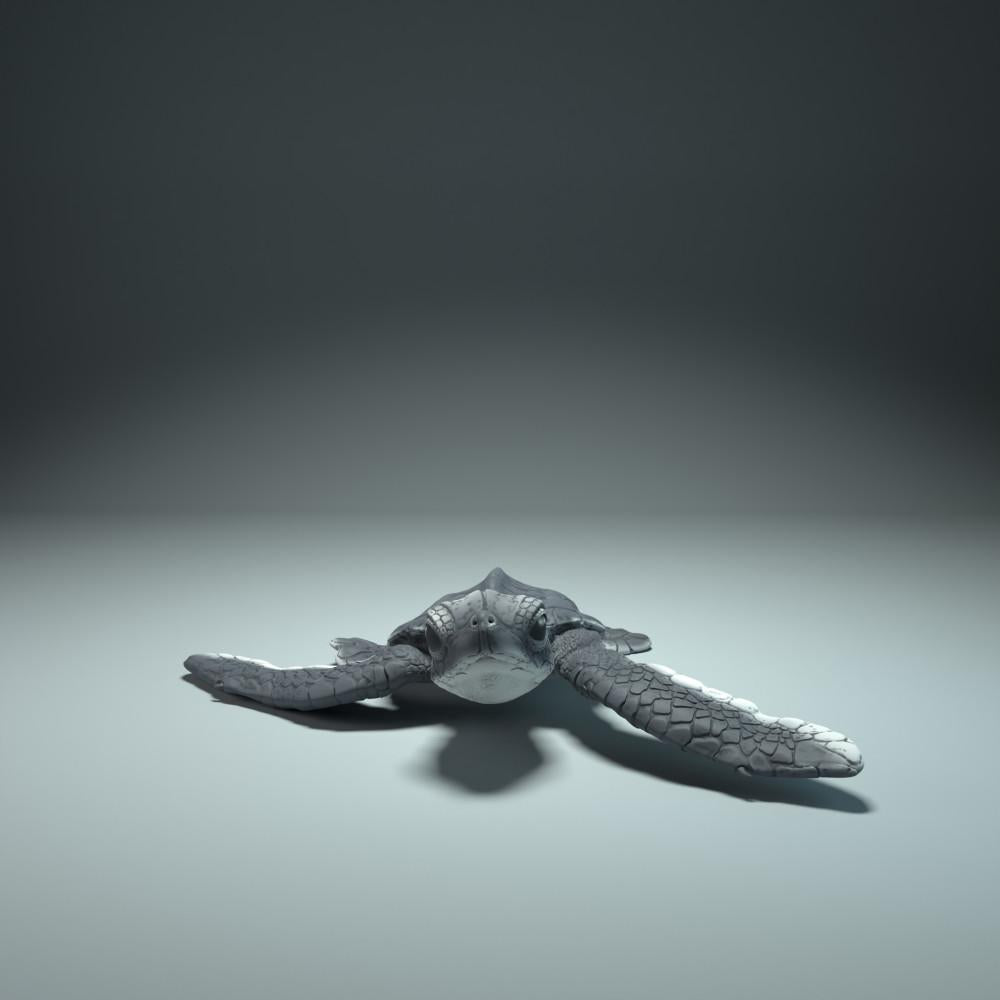 Productfoto dierenfiguur Animal Den Miniatures 0: zeedierfiguur: pas uitgekomen babyschildpad (21_12_01)