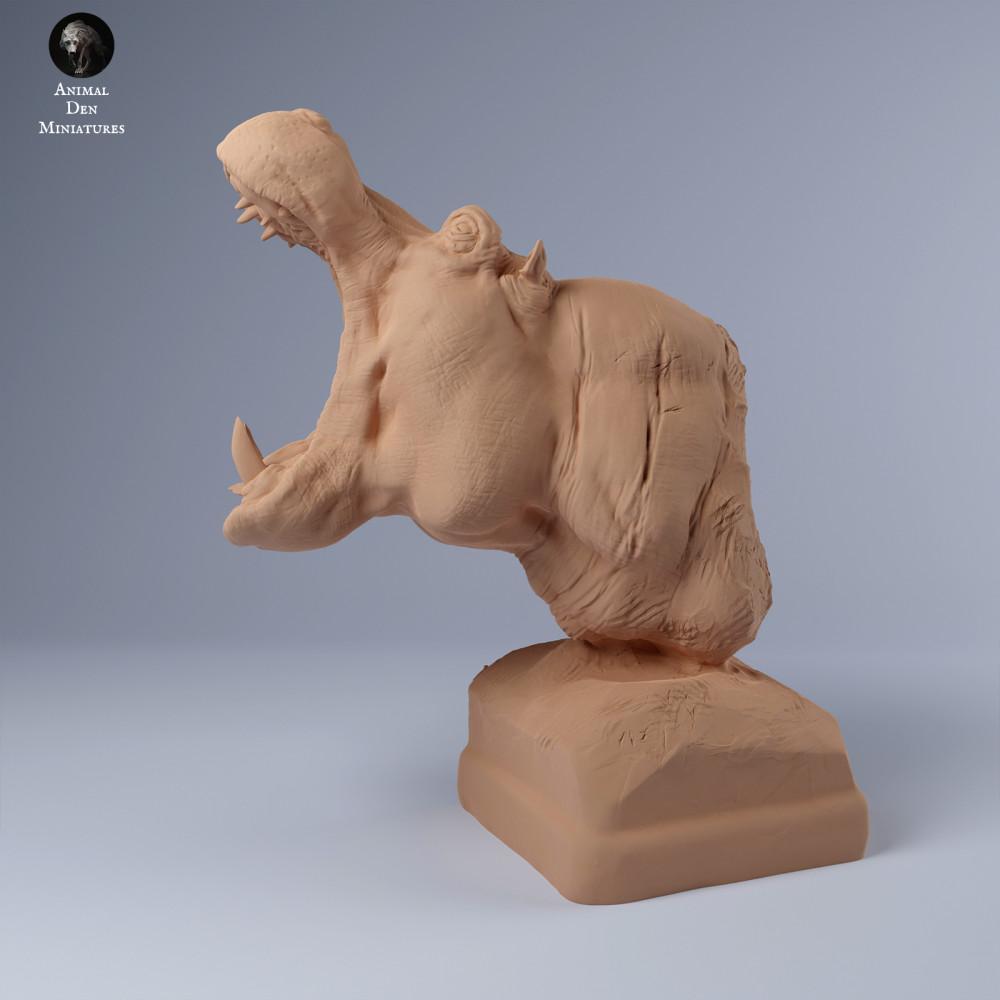 Productfoto dierenfiguur Animal Den Miniatures 0: wilddierenfiguur: nijlpaardbuste (24_03_13)