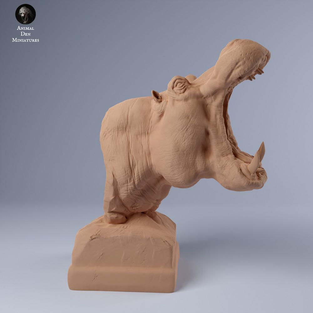 Productfoto dierenfiguur Animal Den Miniatures 2: wilddierenfiguur: nijlpaardbuste (24_03_13)