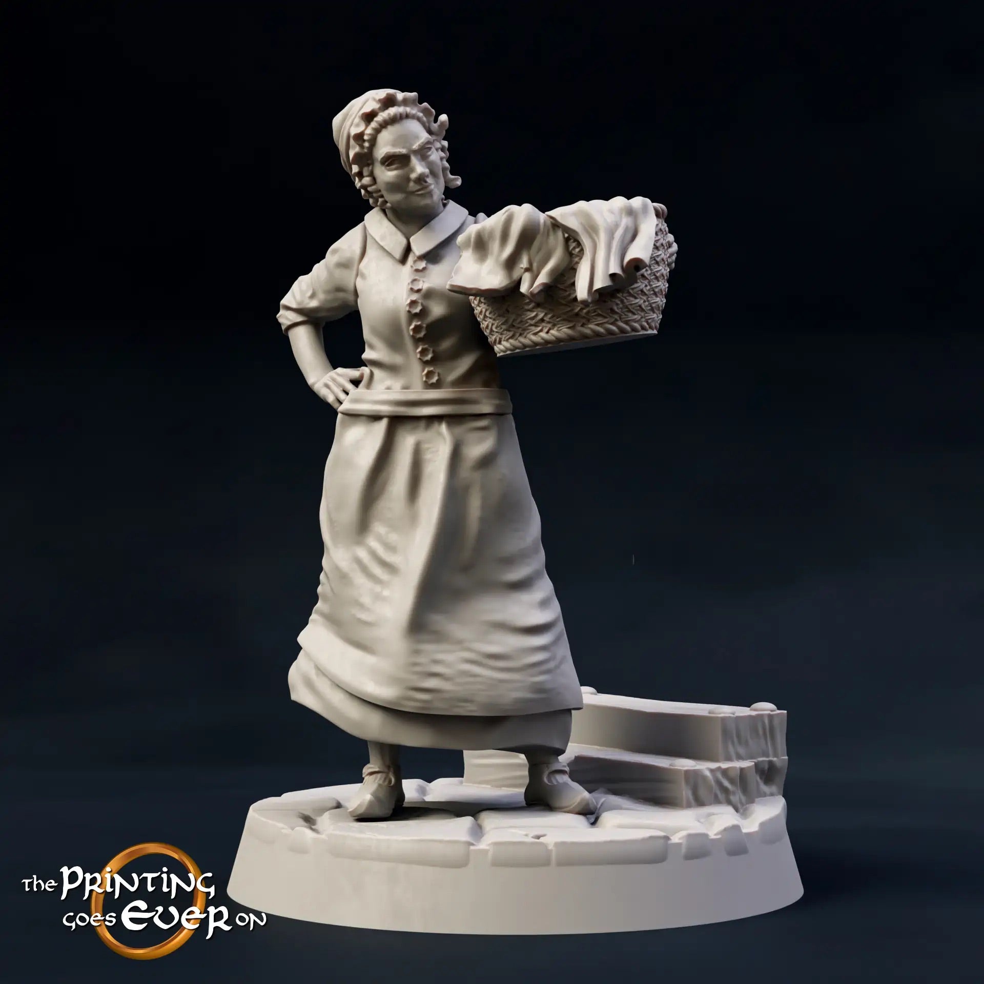 Productfoto Tabletop 28mm The Printing Goes Ever On (TPGEO) 0: Middeleeuwse stadsbewoners en tavernengasten: herbergier, bewaker, jager, boer, dienstmeisje, gast, reiziger