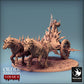 Productfoto Tabletop 28mm Lord of the Print (LotP) 0: Tabletop Miniatuur: Donkere Oorlogsheer op Strijdwagen, Demonenkoning en Glevenkrijger, Wargaming Chariot met Trekbeesten (24_02_I)