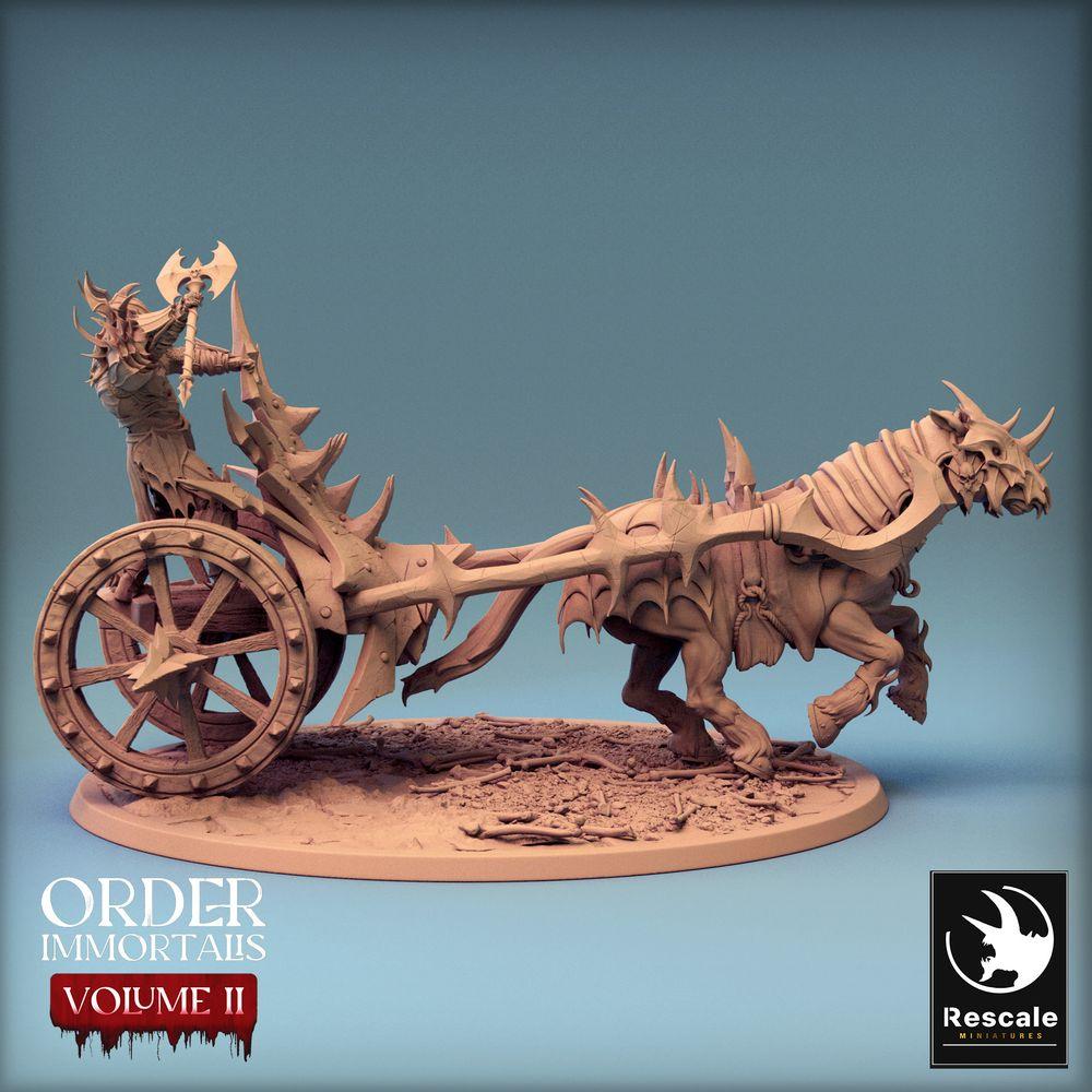 Produktfoto Tabletop 28mm Lord of the Print (LotP) 0: Tabletop Miniatur: Dunkler Warlord auf Streitwagen, Dämonenritter mit Gleve, Elite-Anführer der Kavallerie (24_02_L)