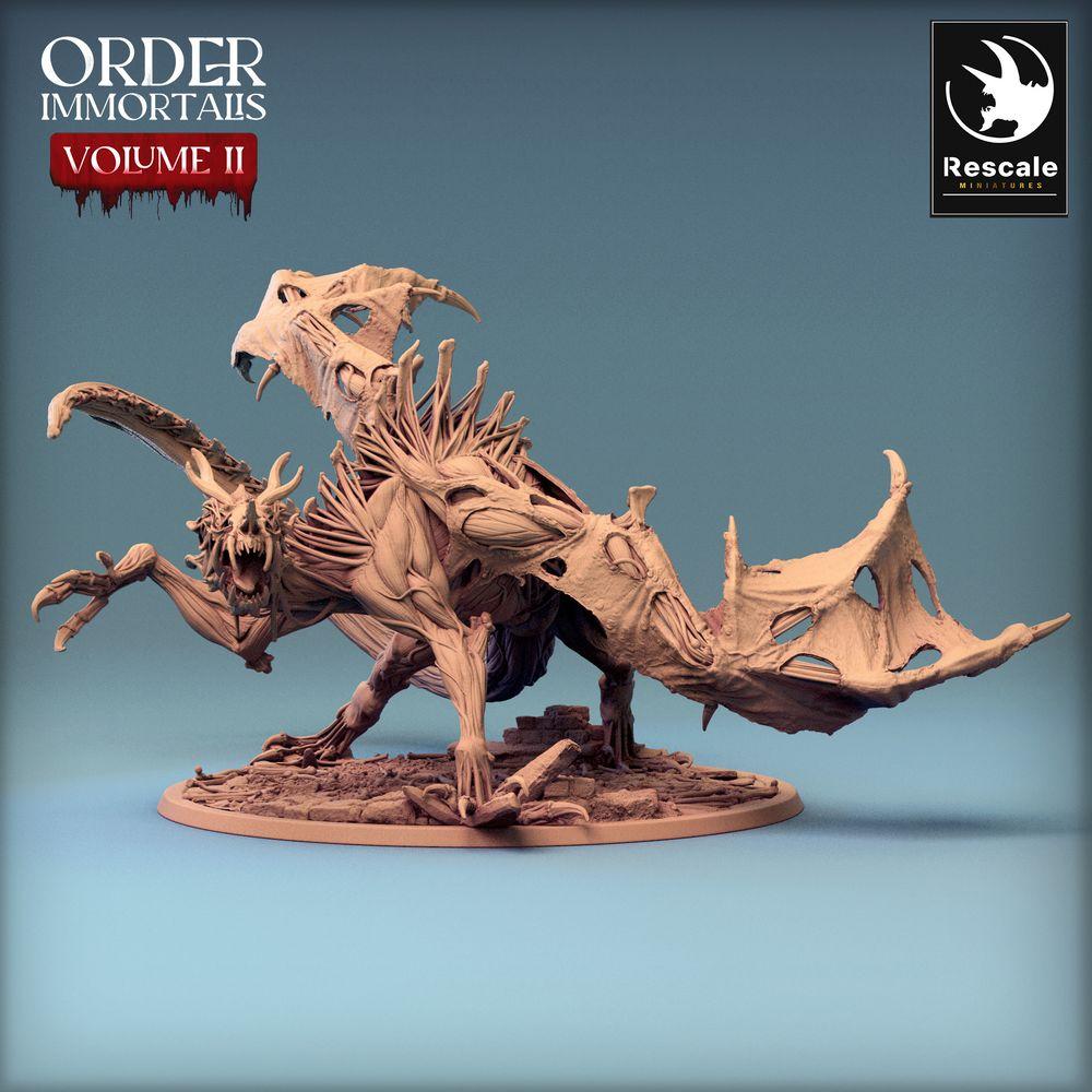 Productfoto Tabletop 28mm Lord of the Print (LotP) 0: Tabletop Miniatuur: Demonische Drachenbrut - Immortalis Dragon, Hellsbeest met sikkelstaart in aanvalshouding (24_02_D1)