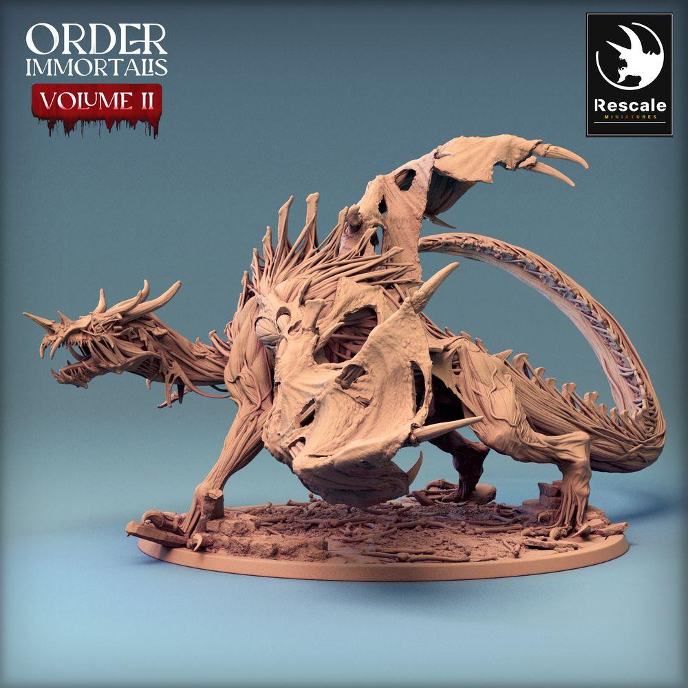 Productfoto Tabletop 28mm Lord of the Print (LotP) 0: Tabletop Miniatuur: Demonische Drachenbrut - Immortalis Dragon, Hellsbeest met sikkelstaart in aanvalshouding (24_02_D1)