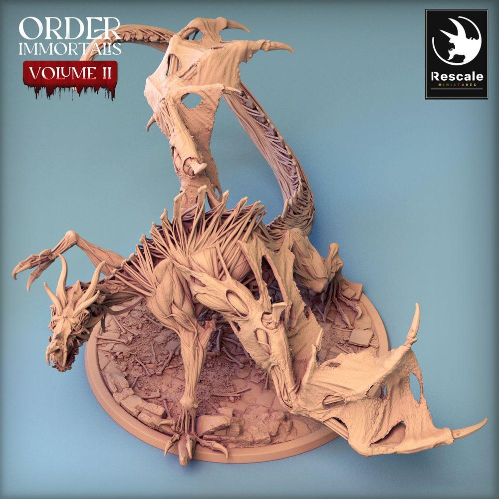 Productfoto Tabletop 28mm Lord of the Print (LotP) 0: Tabletop Miniatuur: Demonische Drachenbrut - Immortalis Dragon, Helbeest met sikkelstaart in aanvalshouding (24_02_D1)