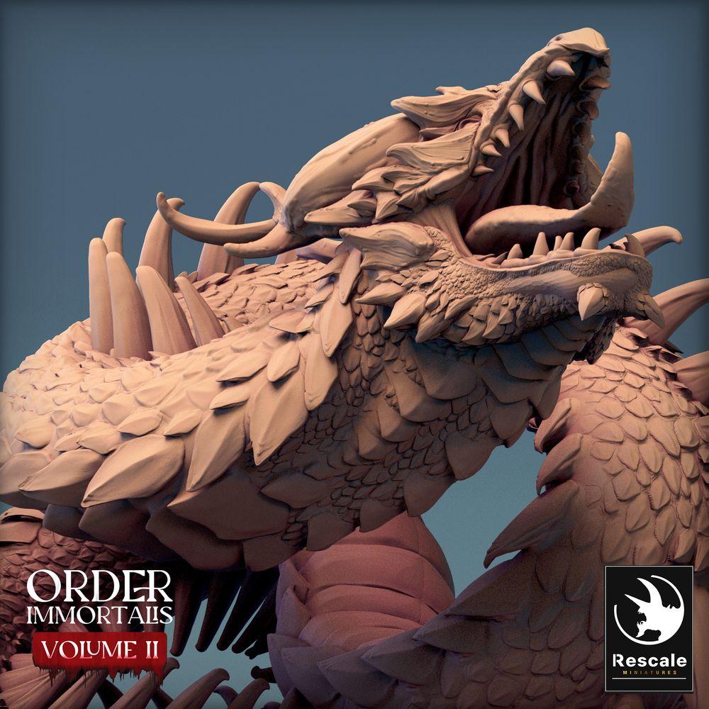 Productfoto Tabletop 28mm Lord of the Print (LotP) 0: Tabletop Miniatuur: Slangendraak Lindwurm, Wyrm-Baas, opgerolde Reuzenslang (24_02_E1)