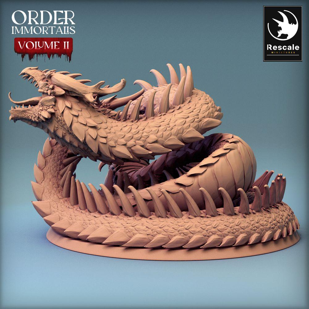 Produktfoto Tabletop 28mm Lord of the Print (LotP) 0: Tabletop Miniatur: Lindwurm Schlangendrache, monströser Wyrm, Drachenminiatur, Boss-Monster und Dungeon-Kreatur (24_02_E2)