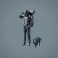 Huisdierfiguur: rennende hond - Border Collie (a005)