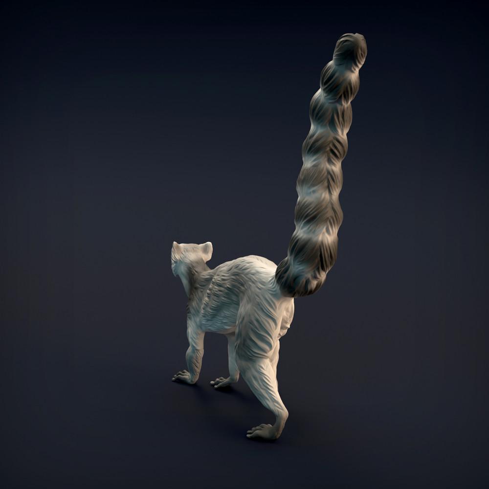 Productfoto dierenfiguur Animal Den Miniatures 4: wilde dierenfiguur: ringstaartmaki (22_01_03)