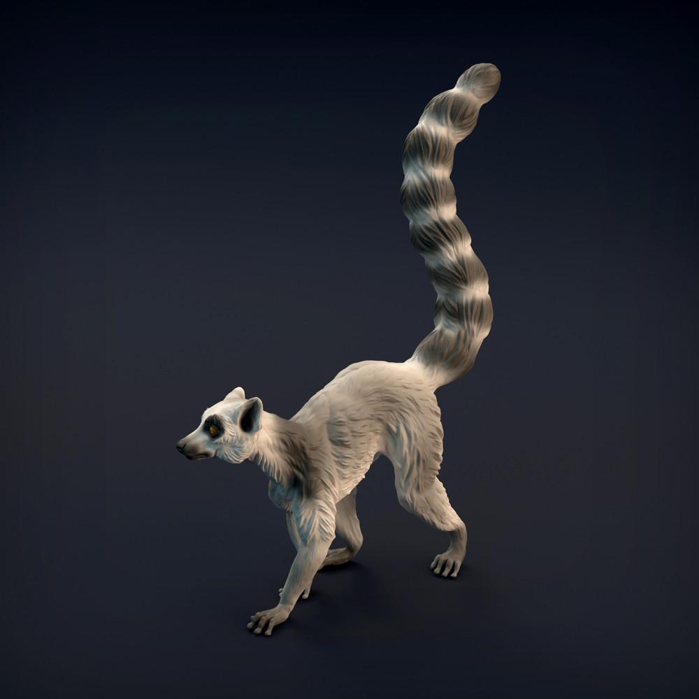 Productfoto dierfiguur Animal Den Miniatures 6: wild dierfiguur: ringstaartmaki (22_01_03)