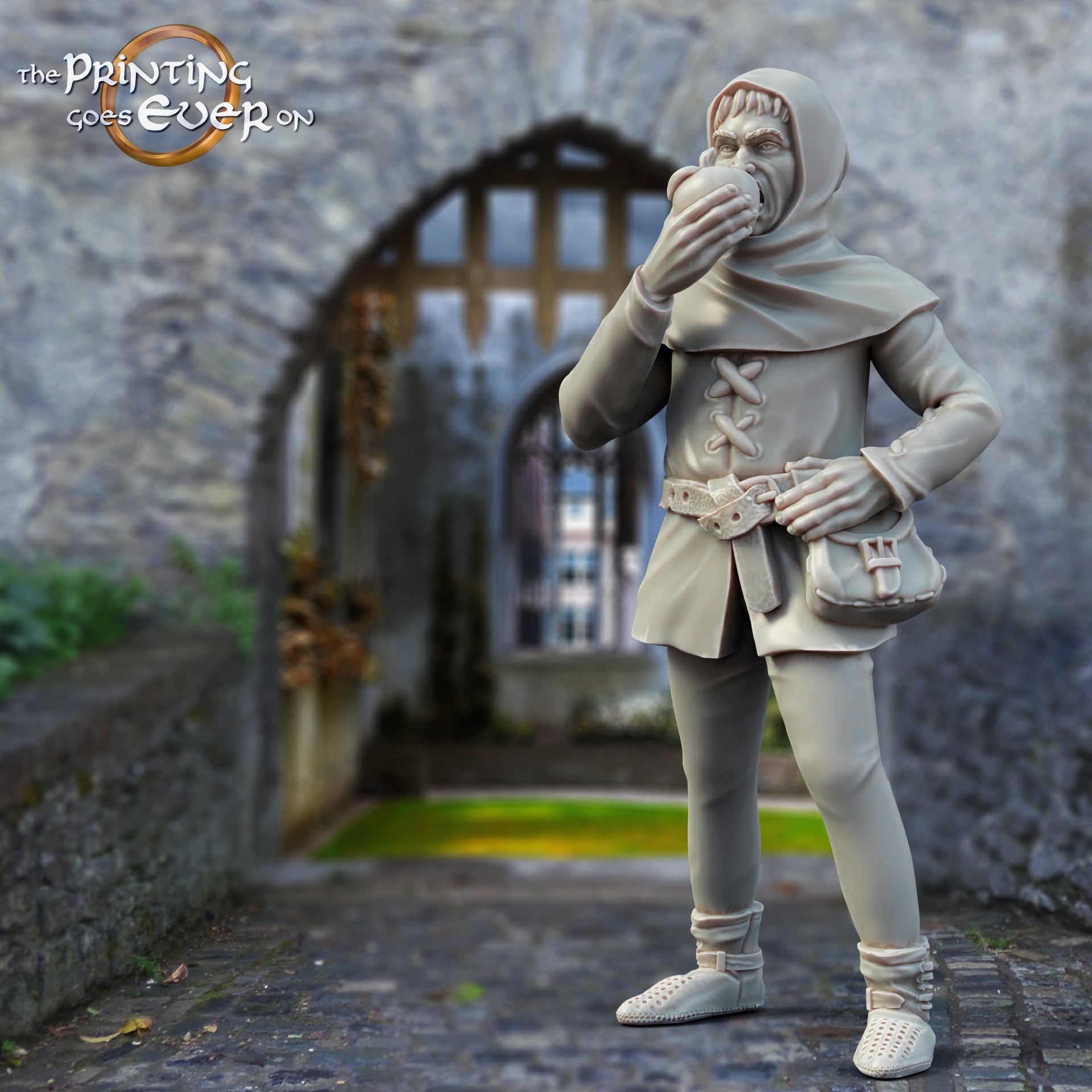 Productfoto middeleeuwse historische figuur 75mm schaal The Printing Goes Ever On (TPGEO) 0: Middeleeuwse ridderfiguren dorpsbewoners gewone man - 75mm modellen - Middeleeuwse stad