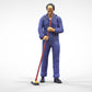 Productfoto 0: Huismeester of schoonmaker: man met bezem in overall