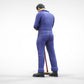 Productfoto 0: Huismeester of schoonmaker: man met bezem in overall