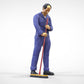 Productfoto 0: Huismeester of schoonmaker: man met bezem in overall