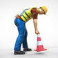 Productfoto 0: Wegwachter of Arbeider: Beveiliging met pylonen