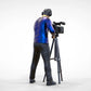 Productfoto Diorama en Modelbouw Miniatuurfiguur: Reportersteam - Cameraman met Camera en Statief