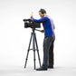 Productfoto Diorama en Modelbouw Miniatuurfiguur: Reportersteam - Cameraman met Camera en Statief