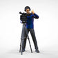 Productfoto Diorama en Modelbouw Miniatuurfiguur: Reportersteam - Cameraman met Camera en Statief