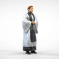 Productfoto diorama en modelbouw miniatuur figuur: geestelijke: pastoor / priester in mis