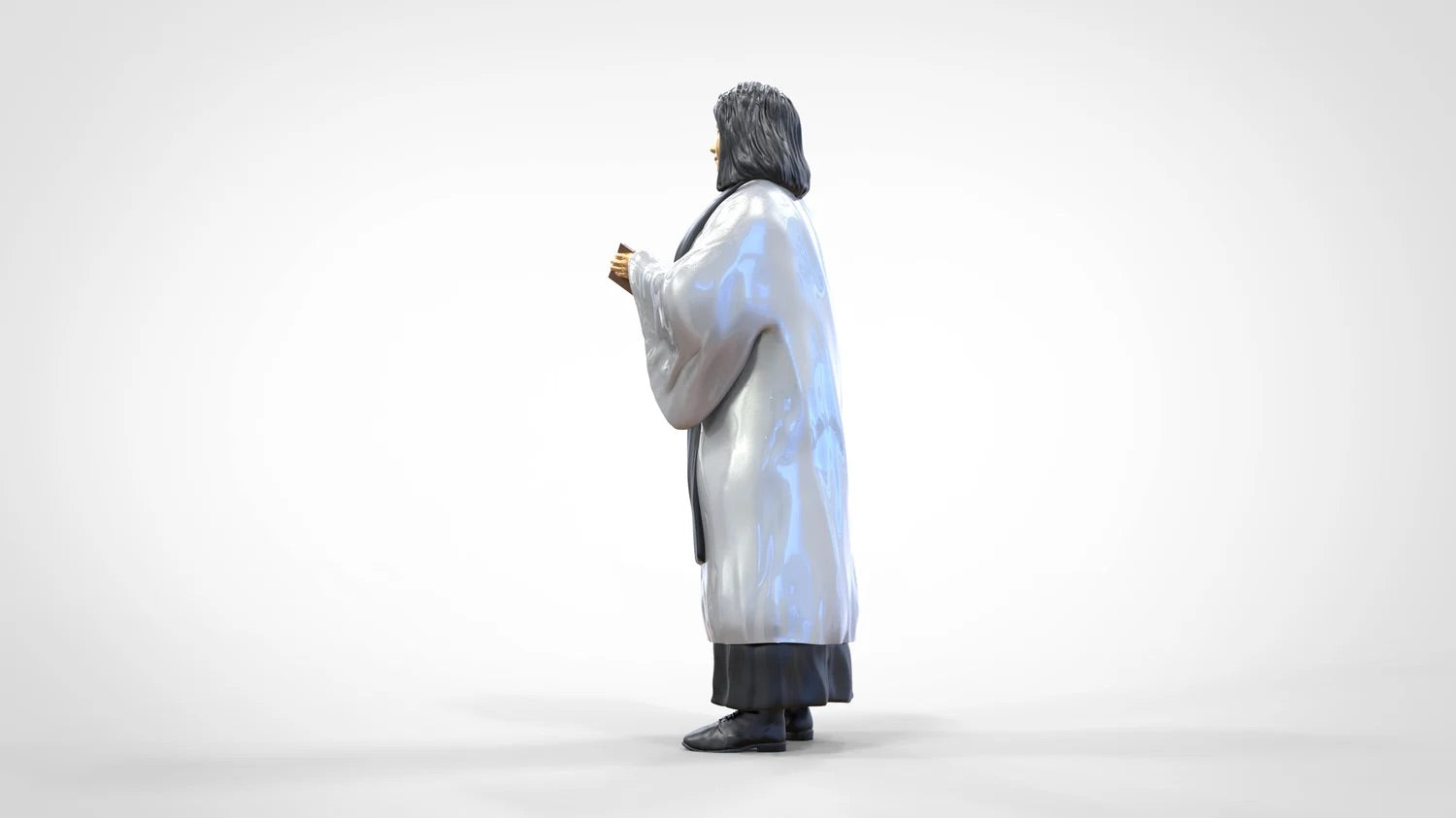 Produktfoto Diorama und Modellbau Miniatur Figur: Geistliche: Pfarrerin / Priesterin mit Bibel in Messe