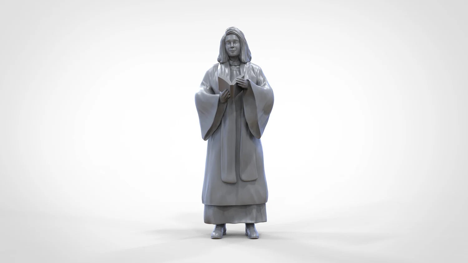 Produktfoto Diorama und Modellbau Miniatur Figur: Geistliche: Pfarrerin / Priesterin mit Bibel in Messe