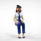 Productfoto 0: Piloot in uniform zittend: Vliegtuigpersoneel - bedient hendel