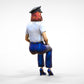 Productfoto 0: Piloot in uniform zittend: Vliegtuigpersoneel - bedient hendel
