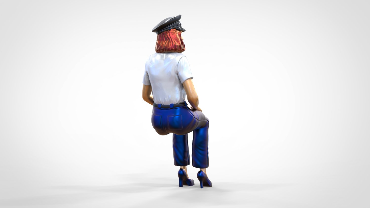 Productfoto 0: Piloot in uniform zittend: Vliegtuigpersoneel - bedient hendel