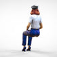 Productfoto 0: Piloot in uniform zittend: Vliegtuigpersoneel - bedient hendel