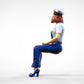 Productfoto 0: Piloot in uniform zittend: Vliegtuigpersoneel - bedient hendel
