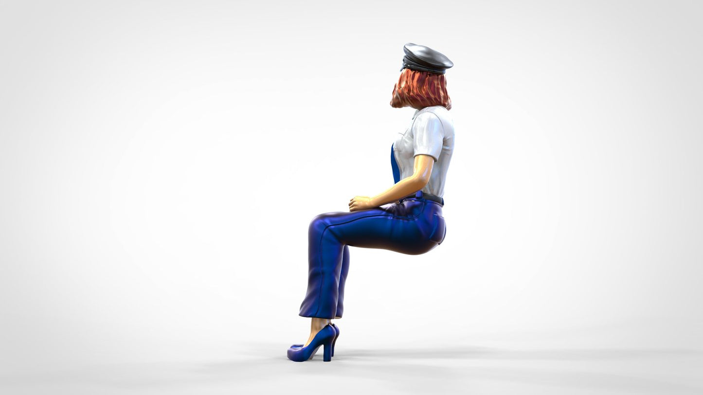 Productfoto 0: Piloot in uniform zittend: Vliegtuigpersoneel - bedient hendel