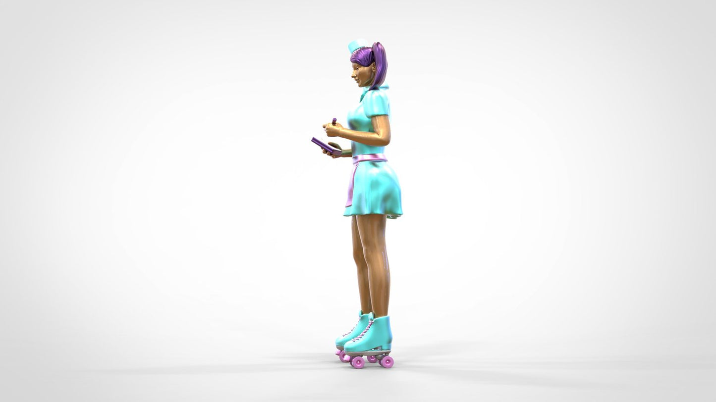 Productfoto 0: Ober op rolschaatsen 3: Bediening neemt bestelling op