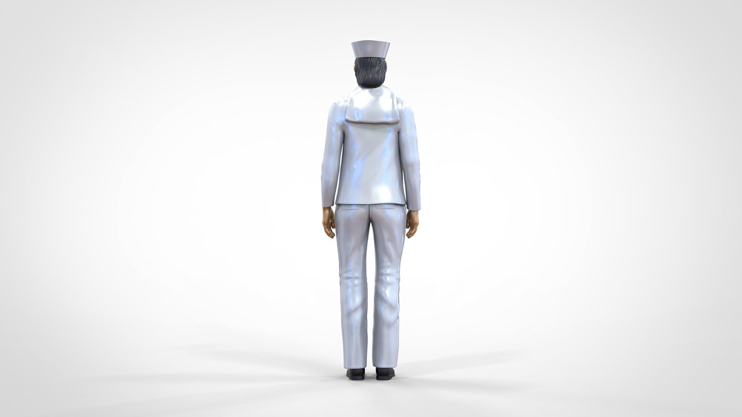 Produktfoto  0: Matrosin weiblich: Seemfrau in Uniform steht in Position