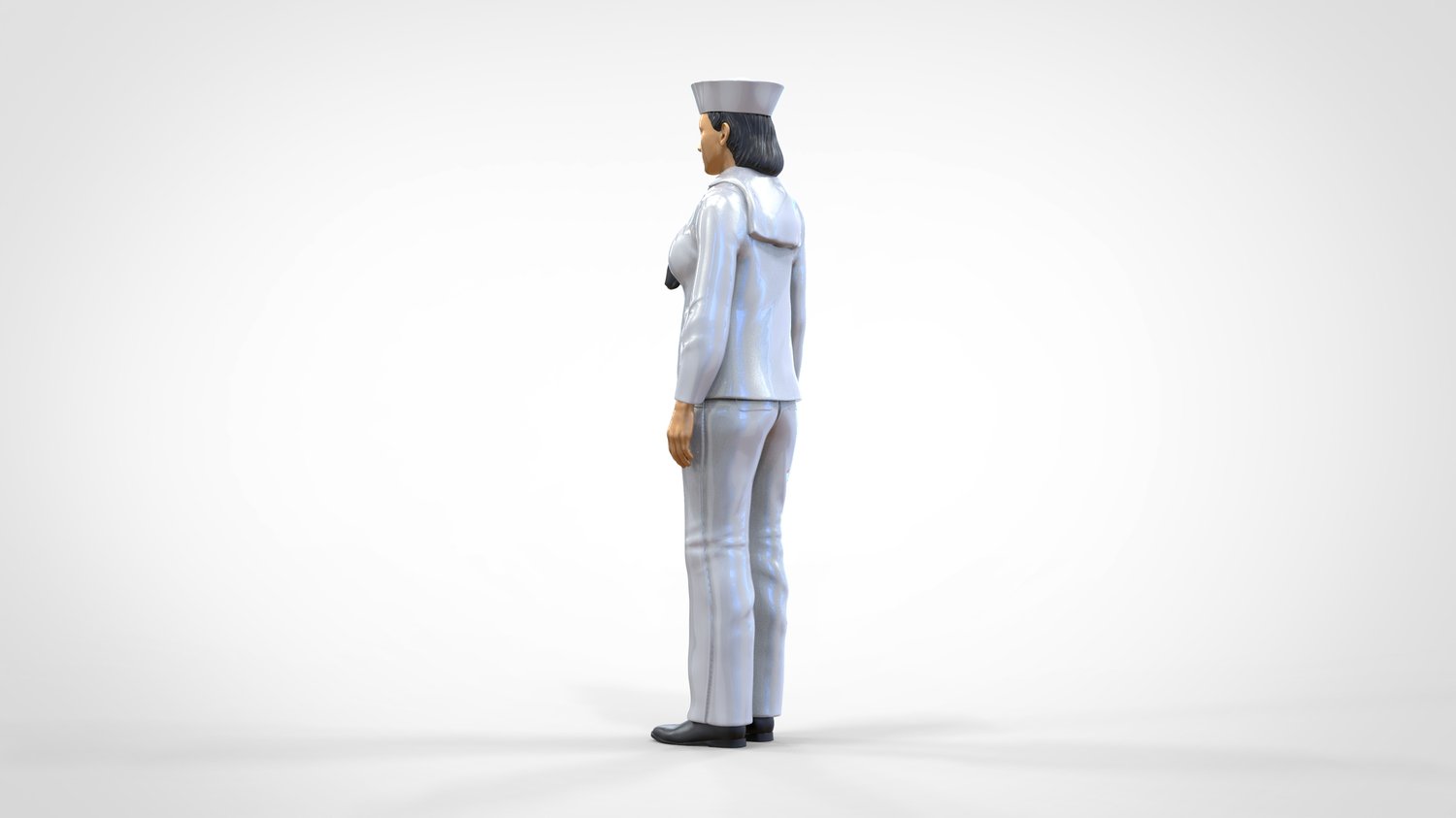 Produktfoto  0: Matrosin weiblich: Seemfrau in Uniform steht in Position