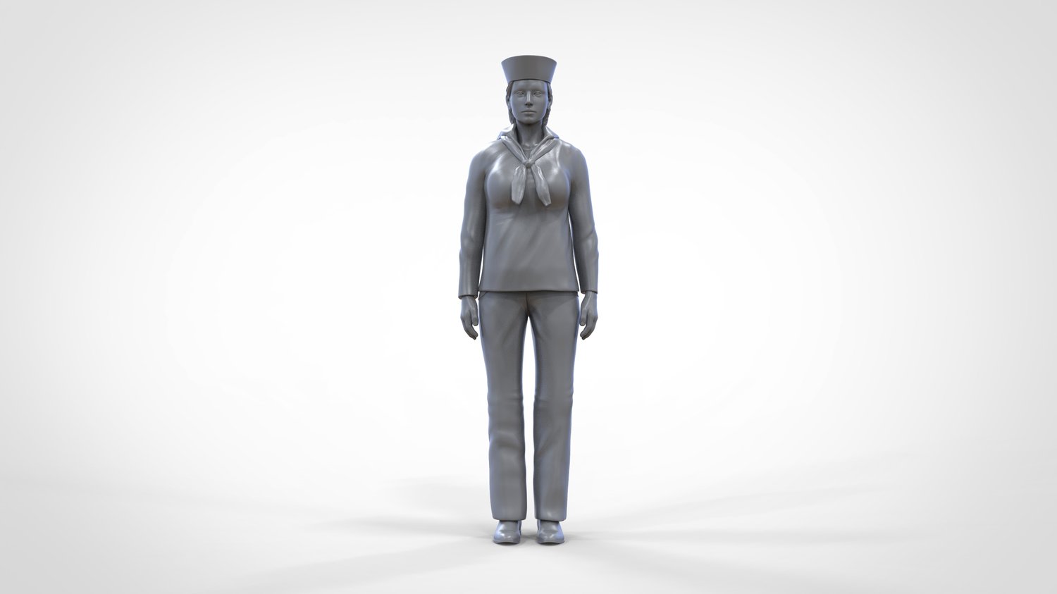 Produktfoto  0: Matrosin weiblich: Seemfrau in Uniform steht in Position