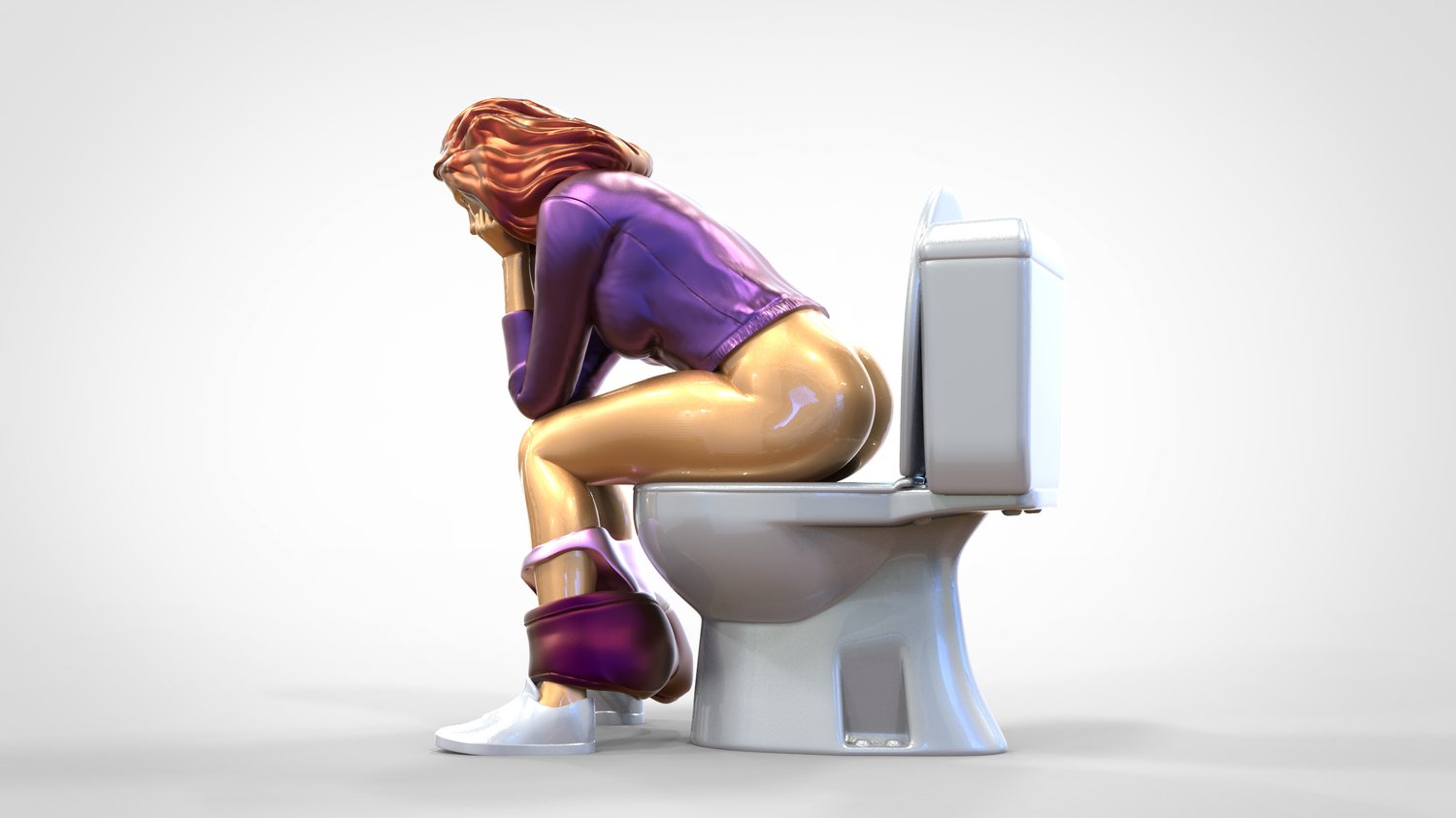 Produktfoto  0: Frau auf Toilette: An einem stillen Örtchen in Gedanken versunken
