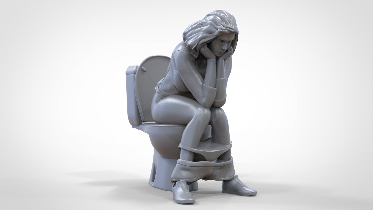 Produktfoto  0: Frau auf Toilette: An einem stillen Örtchen in Gedanken versunken