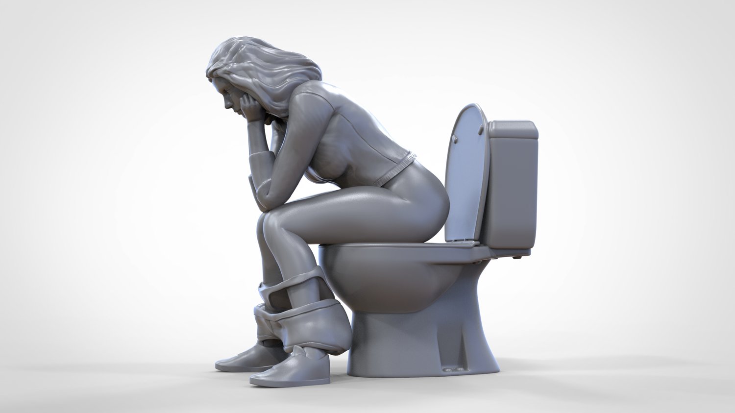 Produktfoto  0: Frau auf Toilette: An einem stillen Örtchen in Gedanken versunken