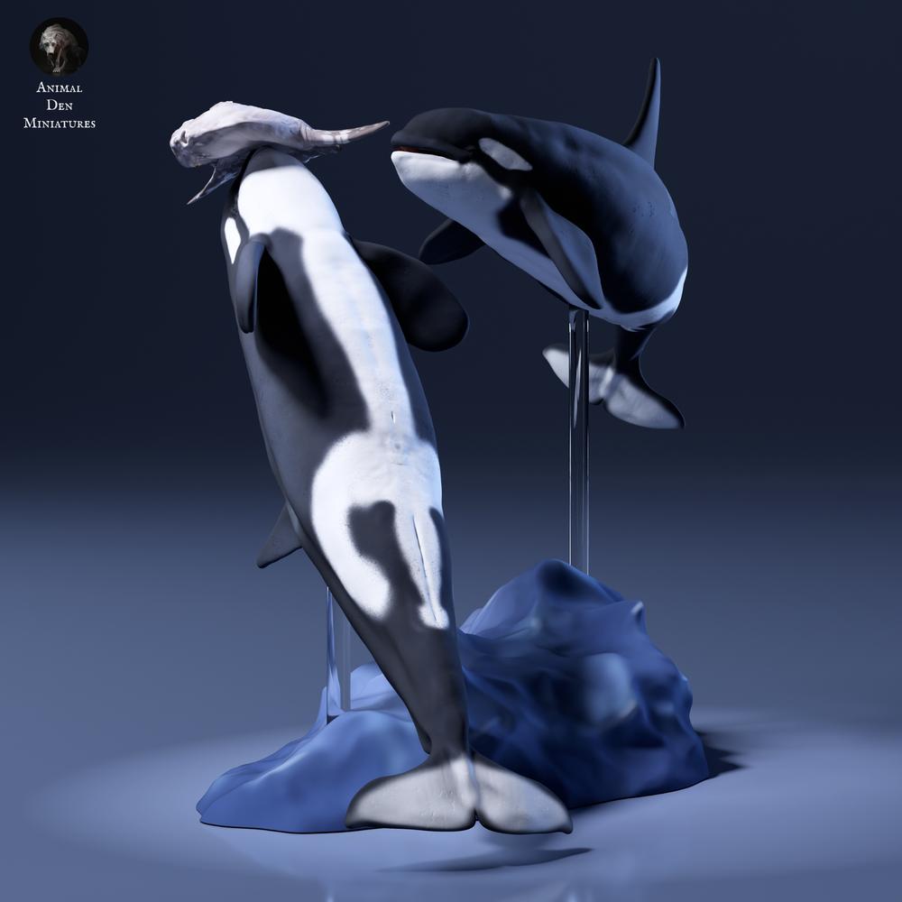 Productfoto dierenfiguur Animal Den Miniatures 7: zeedierenfiguren: maanvis en orka’s (26_09_07)