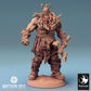 Productfoto Tabletop 28mm Lord of the Print (LotP) 0: Fantasy Figuur: Ork Warlord / Oorlogshoofd Azhrog, Barbar-Kampioen met gekartelde Tweehandige Bijl (24_04_E3)