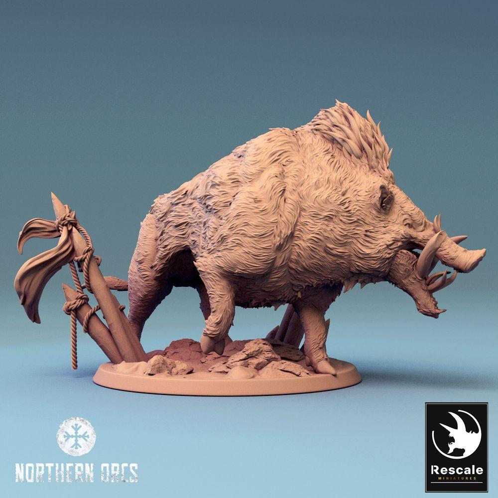Productfoto Tabletop 28mm Lord of the Print (LotP) 0: Tabletop Miniatuur: Oorlogsbeer, Reuzenzwijn, Beestrijder zonder ruiter, Baasmonster (24_04_V)