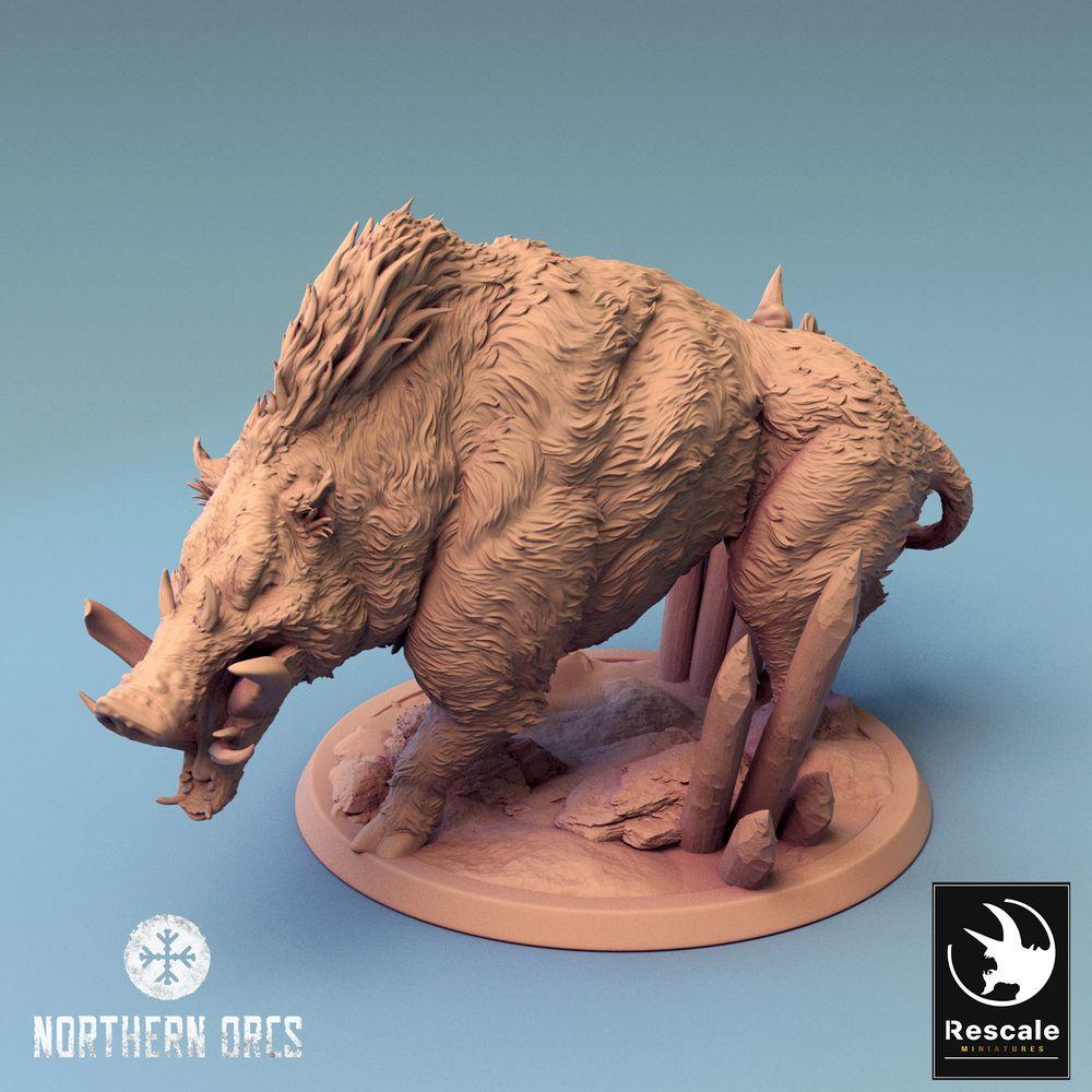 Productfoto Tabletop 28mm Lord of the Print (LotP) 0: Tabletop Miniatuur: Oorlogszak, Reuzenzwijn, Beestrijder zonder Ruiter, Baasmonster (24_04_V)