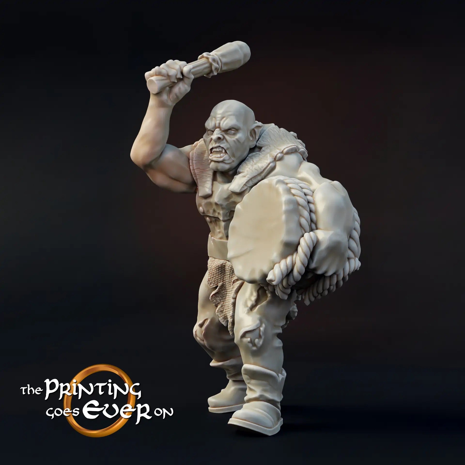 Productfoto Tabletop 28mm The Printing Goes Ever On (TPGEO) 0: Ork Kommando: Aanvals-/ Voetgroep van het Kwaad - Standaard, Trommel en Speer