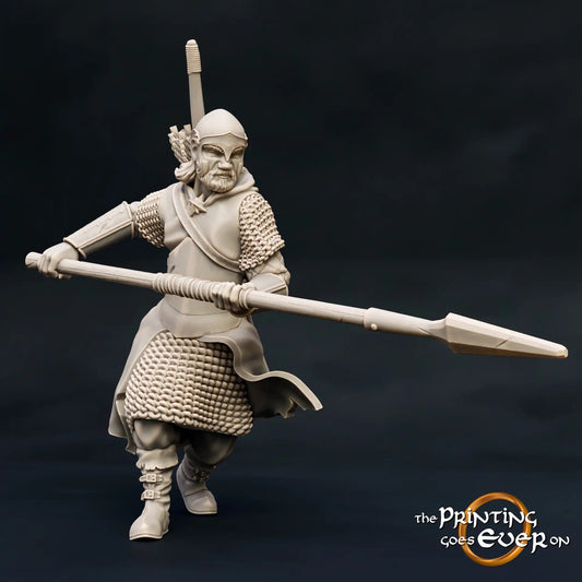 Produktfoto mittelalterliche historische Figur 75mm Scale The Printing Goes Ever On (TPGEO)  0: Mittelalterliche Ritter Figuren Ranger Speer A Waldläufer des Nordens