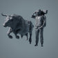 Boerderij Dier Figuur: Stier razend - Red Devon Bull (a034)