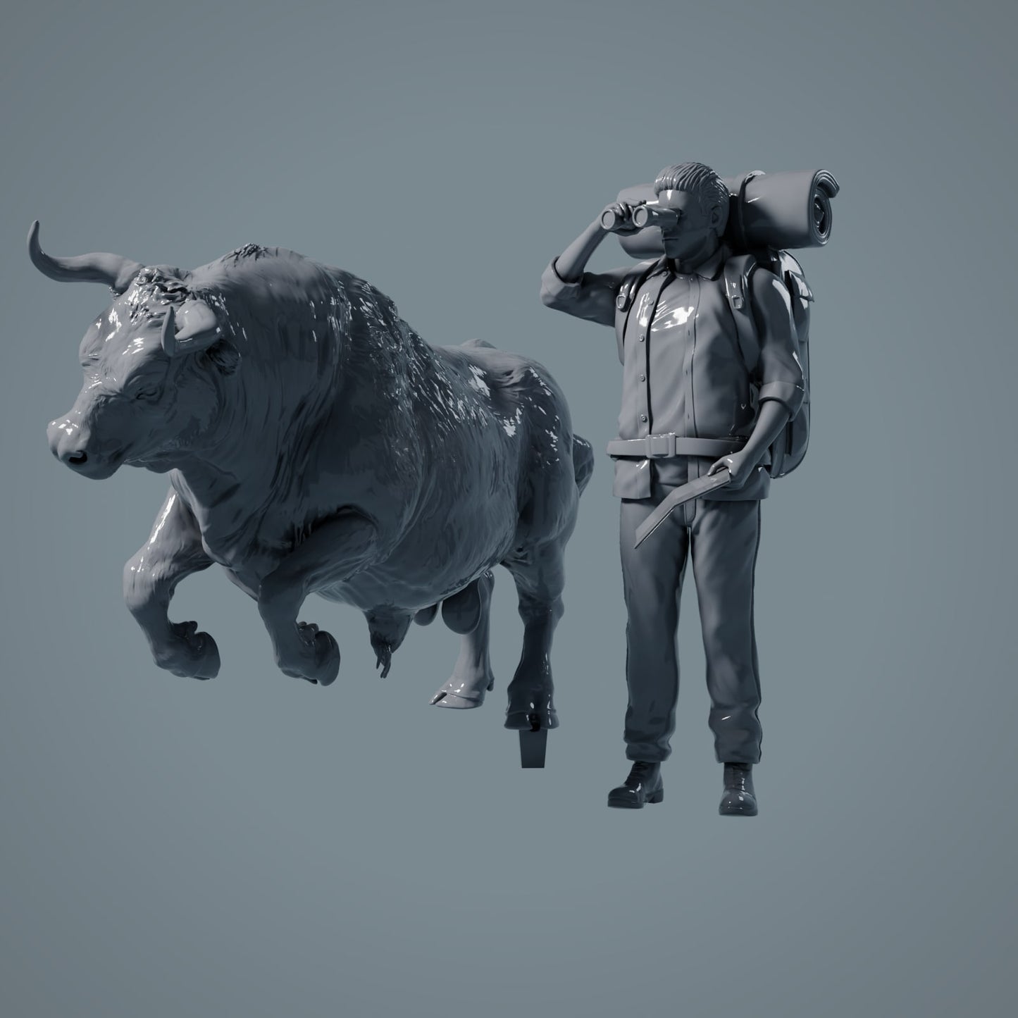 Boerderij Dier Figuur: Stier razend - Red Devon Bull (a034)