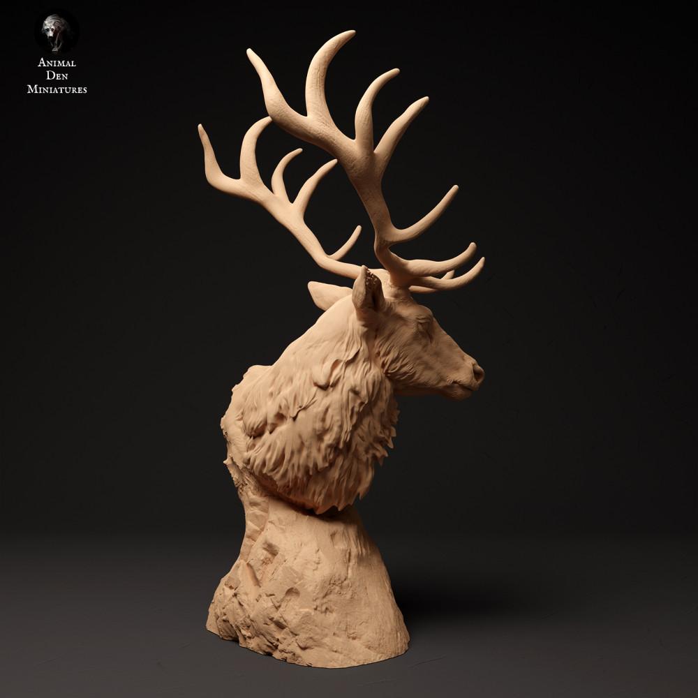 Productfoto dierenfiguur Animal Den Miniatures 2: Wilddierfiguur: edelhert - buste (24_01_58)