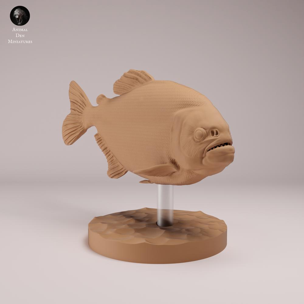 Productfoto dierenfiguur Animal Den Miniatures 2: Vis dierenfiguur: rode piranha met rode buik (26_08_01)