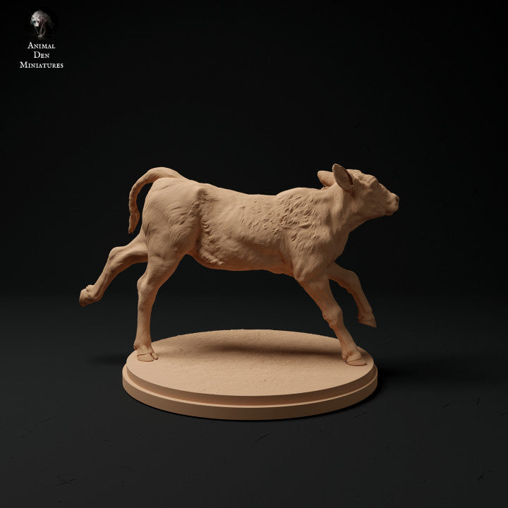 Productfoto Dierfiguur Diorama, Modelbouw: 0: Boerderij Dierfiguur: rennende kalf - Rode Devon Koe