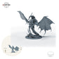 Wyvern mit Reiteroption – Mit Reiter: Größenvergleich, ca. 90 mm Gesamthöhe inklusive Base und höchstem Teil, mit 32-mm-Referenzfigur.